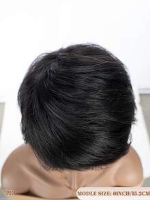 QVR QUEEN VIRGIN REMY QVR Short Straight Bobo Wig, Wear And Go, Pixie Short Hair Style, Women's Human Hair, Glue-Free Short Wig, Christmas Gift Choice. Remy Human Hair, Fully Machine Wefted, Natural Black Color, Short Hair Style, Comfortable For Daily Wear. - S1 - View 7