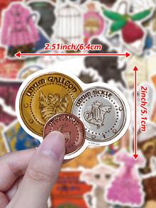 Harry Potter 50张涂鸦贴纸，卡通涂鸦风格防水贴纸，适用于水瓶、行李箱、日记本、汽车、滑板、吉他等，经典绿色涂鸦贴纸，适合青少年、成人、粉丝、生日装饰、毕业装饰、生日礼物、情人节礼物、母亲节礼物、返校季[官方授权] - 彩色 - 查看 2