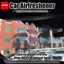 تصميم بقرة عالية الأرض، قرص معطر معلق على مرآة السيارة الخلفية، معطر هواء السيارة، قرص معطر للسيارة، زينة معلقة على مرآة الرؤية الخلفية للسيارة، تعليق ديكور السيارة، اكسسوارات داخلية للسيارة، هدايا خاصة للأصدقاء، عطر ورقي متين للمركبات، خالي من الكحول، سهل الاستخدام، تصميم مرح