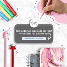 Refil B5 160 Folhas Para Caderno Inteligente Pautadas Com 10 Discos Estilo Kawaii Papelaria Fofa - Branco - Visão 7