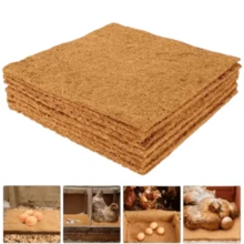 1 paquete de almohadilla de nido de fibra de coco, de 9.8-11.8 pulgadas cuadrados, suave y absorbente, adecuado para gallinas ponedoras, ideal como cama para casas de aves de corral - Marrón - Ver 1