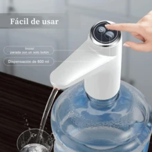 BombaDe AguaPara Garrafon,Bomba de agua, dispensador de agua portátil, bomba de agua eléctrica para barril, recargable en casa, dispensador de agua eléctrico, bomba para botella de agua recargable por USB, bomba de succión de agua inalámbrica, ideal para barbacoas, picnics, acampadas y uso doméstico. - Blanco - Ver 2