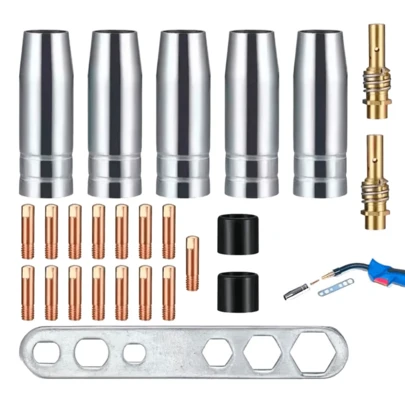 Vmingo Punta Boquilla Conductora 1.0mm Contacto Soldadura 15ak Soldar Microalambre Punta de Contacto 25pzas