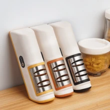 Afilador eléctrico de cuchillos, afilado rápido de cuchillas para diversos utensilios de cocina. Tres ajustes de velocidad para un control preciso, disco de afilado de alta velocidad que proporciona un afilado eficaz. La protección de acero inoxidable 304 garantiza una gran durabilidad, mientras que la base antideslizante proporciona un funcionamiento estable. Su diseño compacto facilita su almacenamiento. Regalo ideal para las fiestas. - Negro - Ver 6