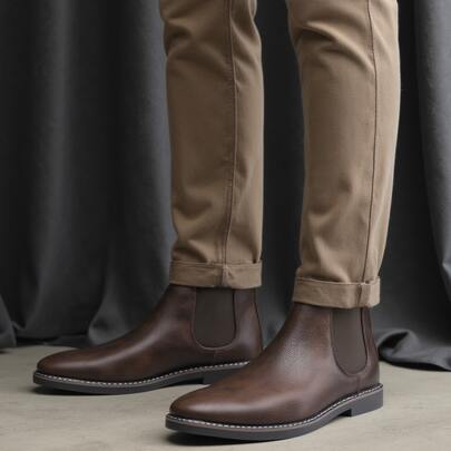 Giày bốt Chelsea nam, bốt công sở thường ngày, bốt cổ ngắn phong cách retro.
