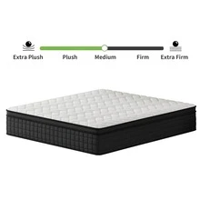 12"14" Queen Mattres Twin Full Queen King Size Bed Mattress In A Box, Hybrid Pocket Spring Breathable Cotton Layer Mattress For Motion Isolation & Silent Sleep, Lumbar Support & Pressure Relief, Medium Firm - 12in Black & White - 查看 4