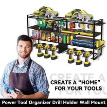 Tool Organizer Wall Mount,3 Layers Heavy Duty Metal Loads 400lbs,Power Tool Shelf Battery Storage ,Utility Racks For Garage Workshop - Black - View 3