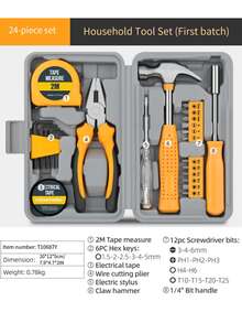 13/24/15/18/20 Pcs Home Tool Kit, Complete Repair And Maintenance Hand Tool Set For Kitchen, Home Furniture, Auto, Daily Maintenance, No Assembly Required, Batteries Not Included