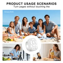 Multifunctional Ring Remote Control, Round Design, Suitable For Phone Selfie Shutter, Can Control Phone Or Tablet Page Turning, Volume Adjustment, Pause And Other Functions, Supports , IOS And Android Systems. Built-In 30mAh Battery - Multicolor - View 8