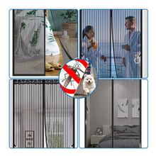 Cortina Magnética, Cortina Mosquitera Magnética para Puertas, Cortina de Puerta Antimosquitos con Sello de Cierre Automático Malla, Cortina de puerta magnética para Sala de Estar (90*210CM/100*210CM) - Negro - Ver 10