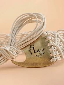 Customizable Boho Style Belt - Handwoven Adjustable Belt With Vintage Buckle, Personalized Belt For Women, Customizable Gift