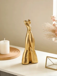 1件金色手脚雕塑优雅树脂家居装饰手雕像，多功能爱情摆件，完美适用于卧室、办公桌、橱柜、婚礼（金色手）