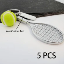 Llavero personalizado de raqueta de tenis - Regalo de Navidad para entusiastas del deporte, llavero de tenis exquisito, mini raqueta de tenis linda, accesorio favorito para fans del tenis, opción ideal para amantes del tenis - Plateado - Ver 9