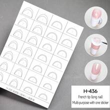 1 Sheet 3 Styles French Manicure Stickers - Self-Adhesive Hollow Lace Nail Art Stickers - 3D Hollow Spray Painting Template Tools Nail Supplies - Checkerboard French Manicure Design DIY Elegant Nail Stickers, Suitable For Valentine's Day And New Year Nails - Multicolor - View 10