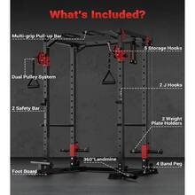 CuisinSmart Power Cage,1200LBS Multi-Function Power Cage,Power Rack For Home Gym With Dual Pulley Systems&More Training Attachments, Weight Workout Machine - màu đen - Xem 4