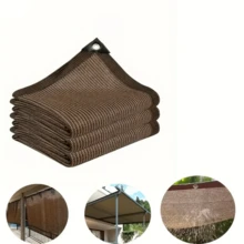 Outdoor Home Garden Privacy Net, Breathable Windproof Sun Shade Mesh, Brown