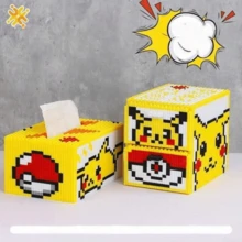 1365pcs/4990pcs Pokemon Anime Tissue Box Organizer - Collectible Building Blocks Toy, Ideal Gift For Collectors And Fans, New Year, Birthday, Holiday Rewards - Multicolor - View 2