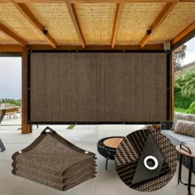 Outdoor Home Garden Privacy Net, Breathable Windproof Sun Shade Mesh, Brown