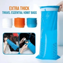 5 Pcs Purple Disposable Emesis Bags Purple Vomit Bags With Rim 1000ml Leakproof Barf Bags For Car Motion Sickness Travel Morning Sickness Nausea Relief Portable Waste Disposal Bags For Pregnant Women Hospital Taxi Essentials - Bộ 5 chiếc màu tím - Xem 11