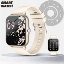 Reloj inteligente unisex con llamadas inalámbricas y alertas de mensajes, podómetro, seguimiento de calorías y distancia, modos deportivos múltiples, control de música, cámara remota, alarma, caja de metal y correa de silicona, batería de 180mAh, carga USB, reloj inteligente multifuncional para teléfonos inteligentes, regalo para vacaciones - Multicolor - Ver 6