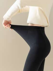 Quần legging nữ cỡ lớn, mỏng, lót lông cừu, cạp cao, phù hợp với cân nặng 80-250 lbs, cỡ extra large dành cho phụ nữ có thân hình đầy đặn. Chất liệu cao cấp, siêu mềm mại, thoải mái và ấm áp. Lý tưởng cho bà bầu, mặc nhà hàng ngày, giữ ấm và chống lạnh. - màu đen - Xem 6