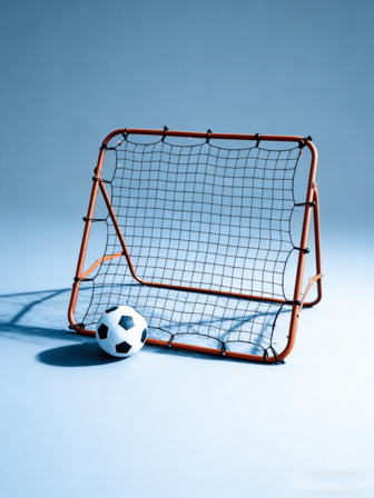 可调节足球回弹网，带弹性绑带 - 便携式无框训练器材，多种尺寸设置，适合所有技能水平（从初学者到专业人士），单人/团体练习，耐用黑色网格球门网，适用于练习和比赛，足球配件，网格图案球网，结构坚固