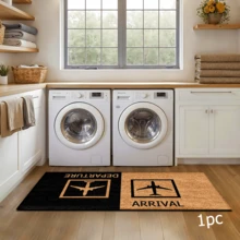 1pc Airplane Themed Printed Rug, Faux Wool Mat - Highly Absorbent, Easy To Clean, Suitable For Home Decor, Farmhouse, Entryway, Indoor, Room, Kitchen, Dining Room, Small Office/Home Office, Sink, Laundry Room, Doormat, Kitchen Mat, Non-Slip Mat - Multicolor - View 15