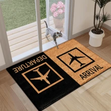 1pc Airplane Themed Printed Rug, Faux Wool Mat - Highly Absorbent, Easy To Clean, Suitable For Home Decor, Farmhouse, Entryway, Indoor, Room, Kitchen, Dining Room, Small Office/Home Office, Sink, Laundry Room, Doormat, Kitchen Mat, Non-Slip Mat - Multicolor - View 4