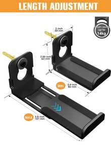 条形音箱壁挂支架 | 重型金属条形音箱壁挂支架，深度可调范围 3.6-6.4 英寸，承重高达 33 磅，防滑减震垫设计，节省空间的壁挂式安装，适用于主流条形音箱，可用于电视墙和家庭影院音响系统