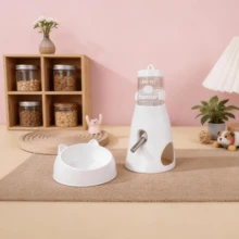 1个80毫升容量宠物喂食器/饮水器，带滚珠分配器，100毫升喂食碗，15°倾斜设计，方便喂食并保护颈部 - 彩色 - 查看 17