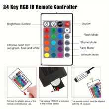 1pc USB Powered Portable Bluetooth LED Strip Light, RGB Color Changing, App Control, Music Sync Via Built-In Mic, LED Rope Light With Remote Control - RGB - View 4