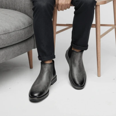 Men's Chelsea Boots, Casual Business Commuter Ankle Boots, Retro Style