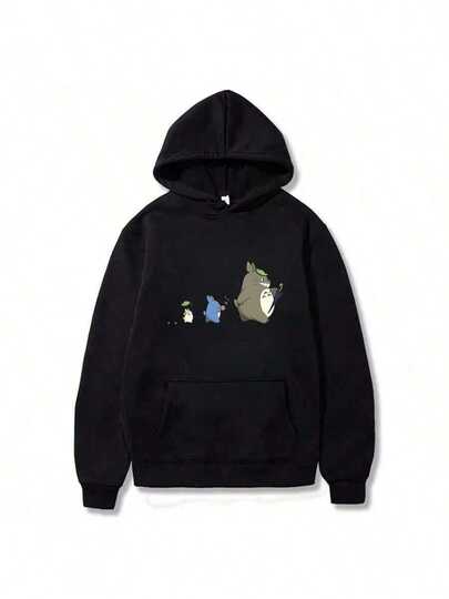 Men's And Women's Novel Printed Hooded Studio GhibliS, TotoroS, My Neighbor TotoroS Japanese Anime Cartoon Pullover Hoodies Printed Hoodies Men's And Women's Hoodies Vintage Unisex Hoodie With Pockets Long Sleeve Casual Top Men & Women Graphic Hoodies & Sweatshirts Funny Hoodie Spring Autumn And Winter Streetwear Clothes For Male & Female The Perfect Gift For A Man,Machine Washable Spring/Fall Outdoor Pullover,Suitable For Halloween Parties And Everyday Casual Wear