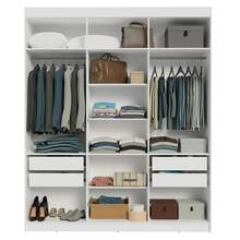 Ropero Closet Madesa Venus 6 Puertas 2 Espejos 180cm BB 04 - Blanco/Blanco/Marrón - Ver 7
