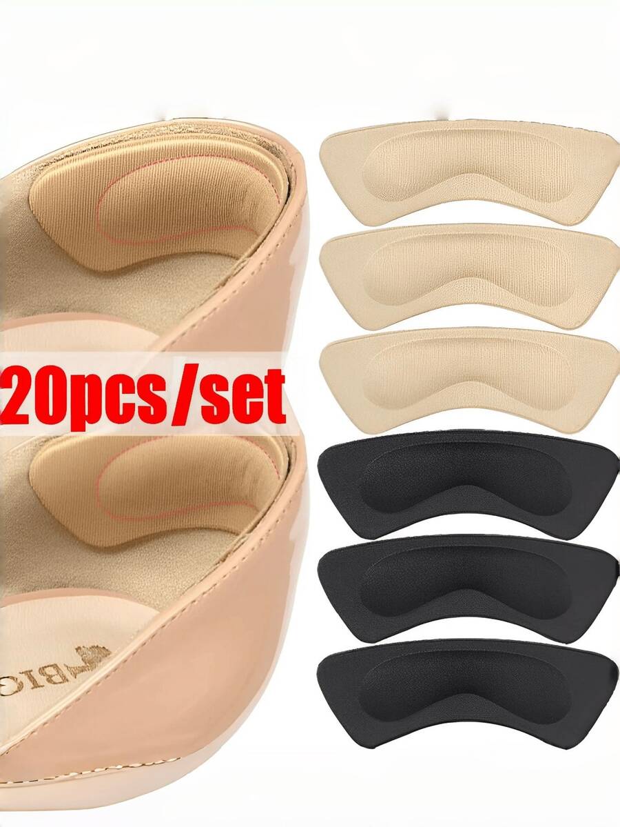 QKC 10 Pairs Heel Cushion Pads, Pain Relief, Anti-Friction, Foot Care, Heel Protector Stickers, Adhesive Backing, Shoe Inserts - Multicolor - View 1