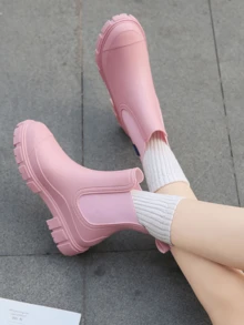 Women's New Elastic Rain Boots, Mid-Calf Rain Boots, Chelsea Waterproof Anti-Slip Rain Boots, Suitable For Outdoor Wear Insulation, Galentines, Puppy, Carnival,Spring Summer Picks,Brides Maid Gifts,Room,Bedroom Decor,Beach,Travel,For Men,For Women,Vacation - Multicolor - View 9