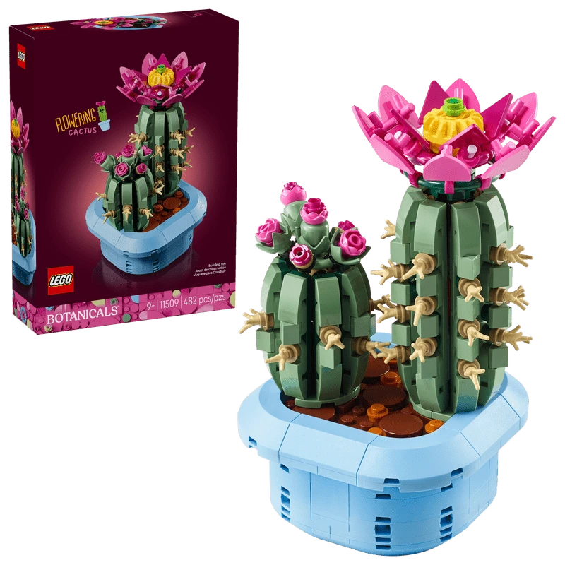 LEGO 乐高植物系列开花仙人掌拼搭玩具 - 适合9岁及以上男孩女孩的拼搭套装 - 情人节礼物 - 仙人掌房间装饰，可摆放在卧室或书架上 - 11509
