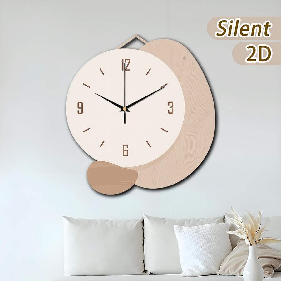 一套创意木质时钟礼品，简约木框白色背景时钟，尺寸可选11.81-15.75英寸，电池供电（不含电池），适合悬挂在走廊、阳台、浴室等处，是圣诞节、新年、母亲节、父亲节、婚礼、送给朋友和家居装饰的理想礼物。