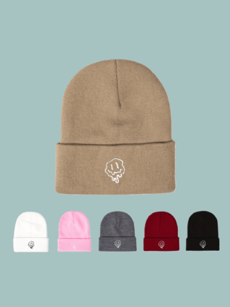 1 st grossistmössor i europeisk och amerikansk stil, stickade ullmössor för kallt väder, tecknade broderade leende ansikten pådragbara hattar semesterkläder