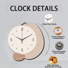 一套创意木质时钟礼品，简约木框白色背景时钟，尺寸可选11.81-15.75英寸，电池供电（不含电池），适合悬挂在走廊、阳台、浴室等处，是圣诞节、新年、母亲节、父亲节、婚礼、送给朋友和家居装饰的理想礼物。