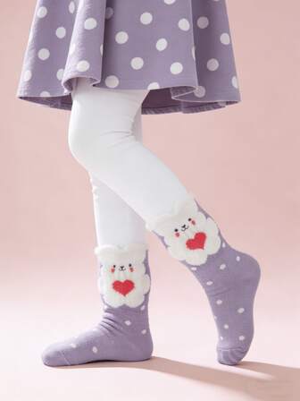 1/5 pares de calcetines cómodos hasta el tobillo con diseño de conejo y moño estilo princesa, aptos para todas las estaciones