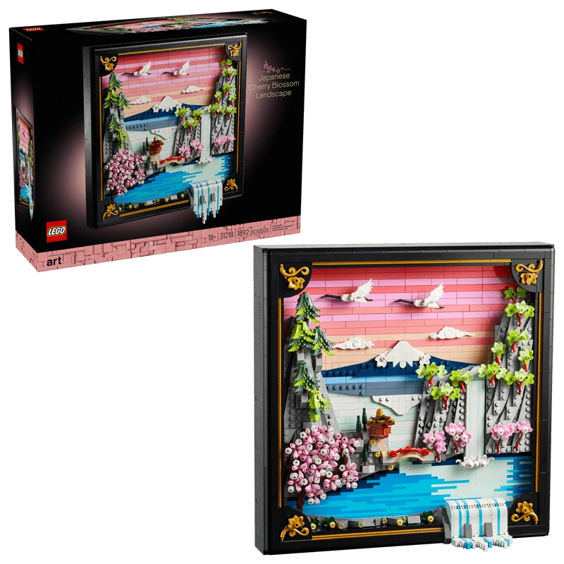  LEGO Art Japanese Cherry Blossom Landscape Building Set For Adults - Room Decoration & Gift For Women & Men, Ages 18+ - Framed Wall Decor, Stand Or Hang To Display - 31218