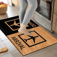 1pc Airplane Themed Printed Rug, Faux Wool Mat - Highly Absorbent, Easy To Clean, Suitable For Home Decor, Farmhouse, Entryway, Indoor, Room, Kitchen, Dining Room, Small Office/Home Office, Sink, Laundry Room, Doormat, Kitchen Mat, Non-Slip Mat - Multicolor - View 5