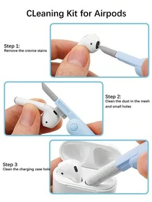 7-In-1 Cleaning Kit, Includes Earphone Cleaning Pen, Cleaning Cloth, Brush, Key Extractor, Detachable Memory Stick, Cleaning Tip, Phone Holder, Density Brush, Laptop Keyboard Cleaning Set, Electronic Screen Cleaning Tools, Multi-Functional Brush For Cameras, Phones, MacBooks, IPads, Screens, Electronics, Devices, PCs, Watches, Cars - Great Gift - Multicolor - View 7