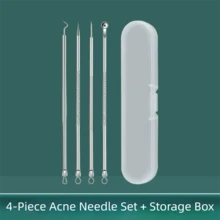 OBOVAY 黑头去除工具套装，面部黑头导出器，粉刺导出器，专业祛痘套装 - 高效黑头去除器，祛痘祛斑霜，护肤工具，女性必备，毛孔清洁器，用于深层清洁、去角质和柔滑肌肤的皮肤科专用针头，黑头去除工具套装，面部黑头导出器，粉刺导出器，痘痘导出器 - 彩色 - 查看 8