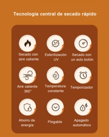 Secador de zapatos inteligente con temperatura constante Circulación de aire caliente para un secado rápido Esteriliza y desodoriza Apagado automático programable Diseño plegable y portátil Funcionamiento silencioso Apto para uso doméstico y de viaje Ahorra energía y espacio El regalo perfecto para estas fiestas. - Blanco - Ver 11