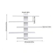 Kệ trưng bày treo tường 5 tầng màu trắng, giá đựng đồ, kệ tổ chức, kích thước: 37cm, thích hợp để trưng bày búp bê, tượng nhỏ, khối xếp hình và đồ sưu tầm, tuyệt vời cho phòng khách, phòng ngủ, nhà bếp, phòng tắm, quà tặng ngày lễ và Ngày của Mẹ, đồ dùng lưu trữ mùa xuân. - Nhiều màu - Xem 10