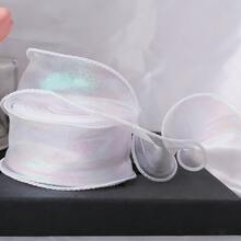 1 Roll Shiny Aurora Mermaid Ribbon - 4cm Wide, Multi-Color Blended, Multipurpose Lace Suitable For DIY Projects, Hair Accessories, Cake Decorations, Bouquet Wrapping - Multicolor - View 12