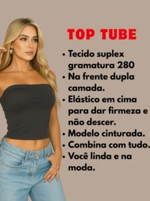2 Cropped Tube Top For Women, Strapless And Without Padding, Basic, Double Layer Of Spandex, Slim Fit Shaping Top, Strapless - Navy/white - View 7