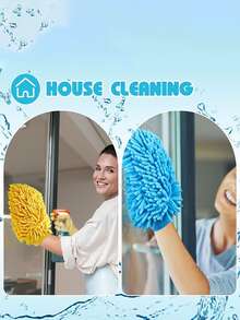 1/5只装优质柔软雪尼尔洗车手套 - 双面绒面超细纤维，不刮伤清洁手套，适用于洗车、汽车美容、卡车、船舶 | 高品质汽车清洁配件，洗车用品